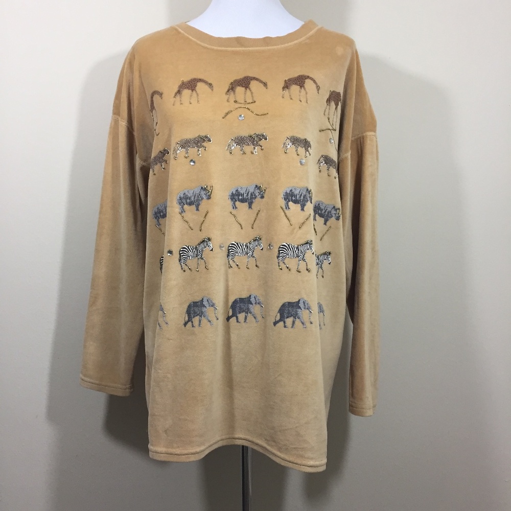 JLM Fashion Group Vintage Africa Wild Animal Top
